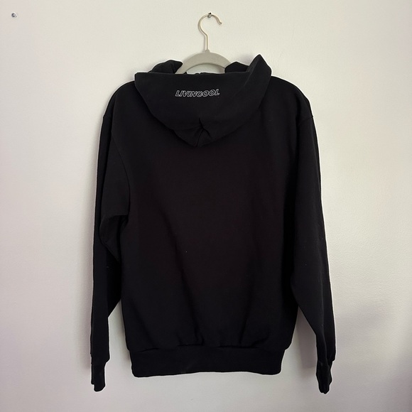 LIVIN COOL Slick Outline Black Pullover Hoodie Men Women’s Medium NWOT - Picture 3 of 4